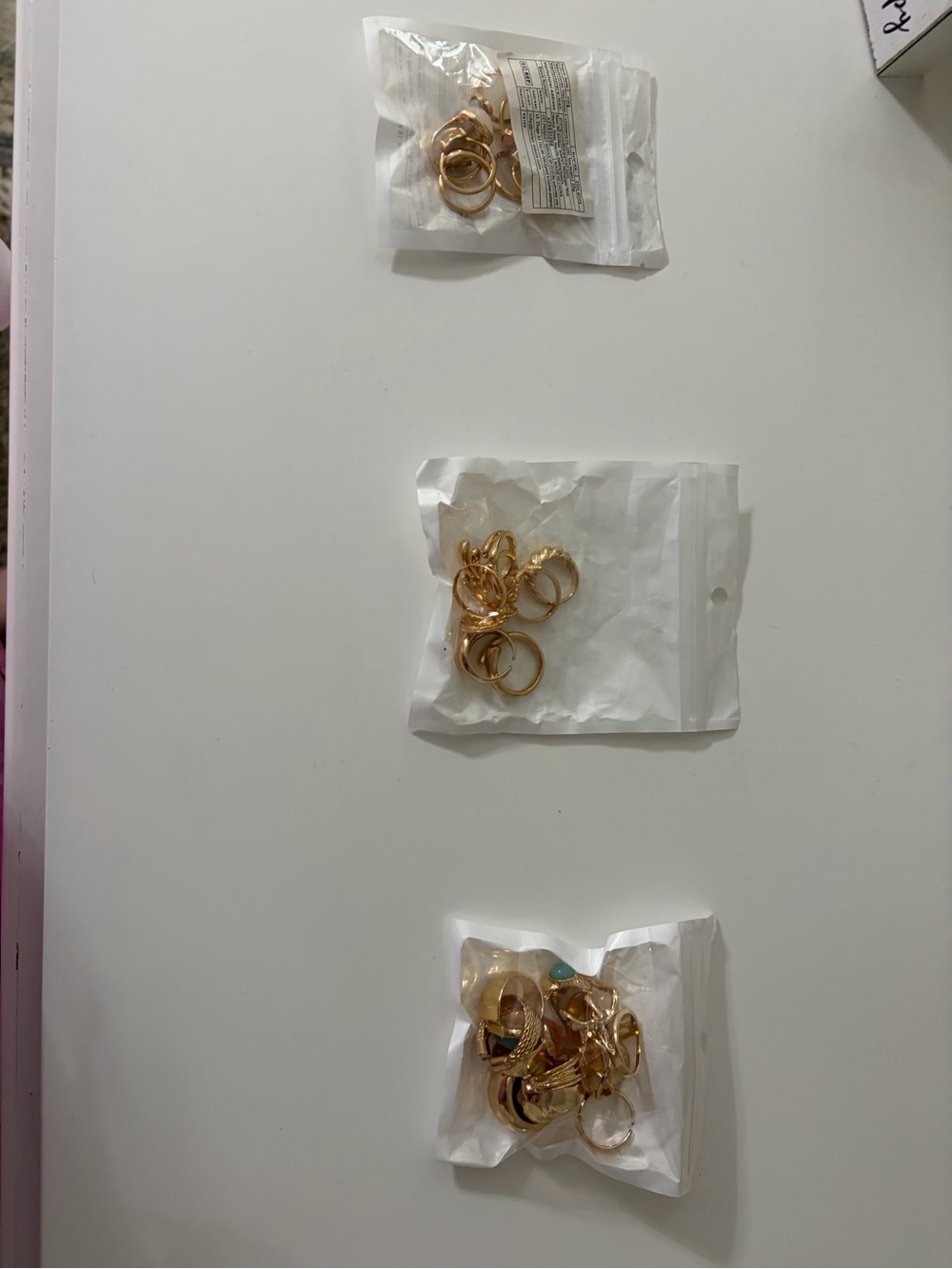 SHEIN Gold Tone Mixed Stackable Ring Set